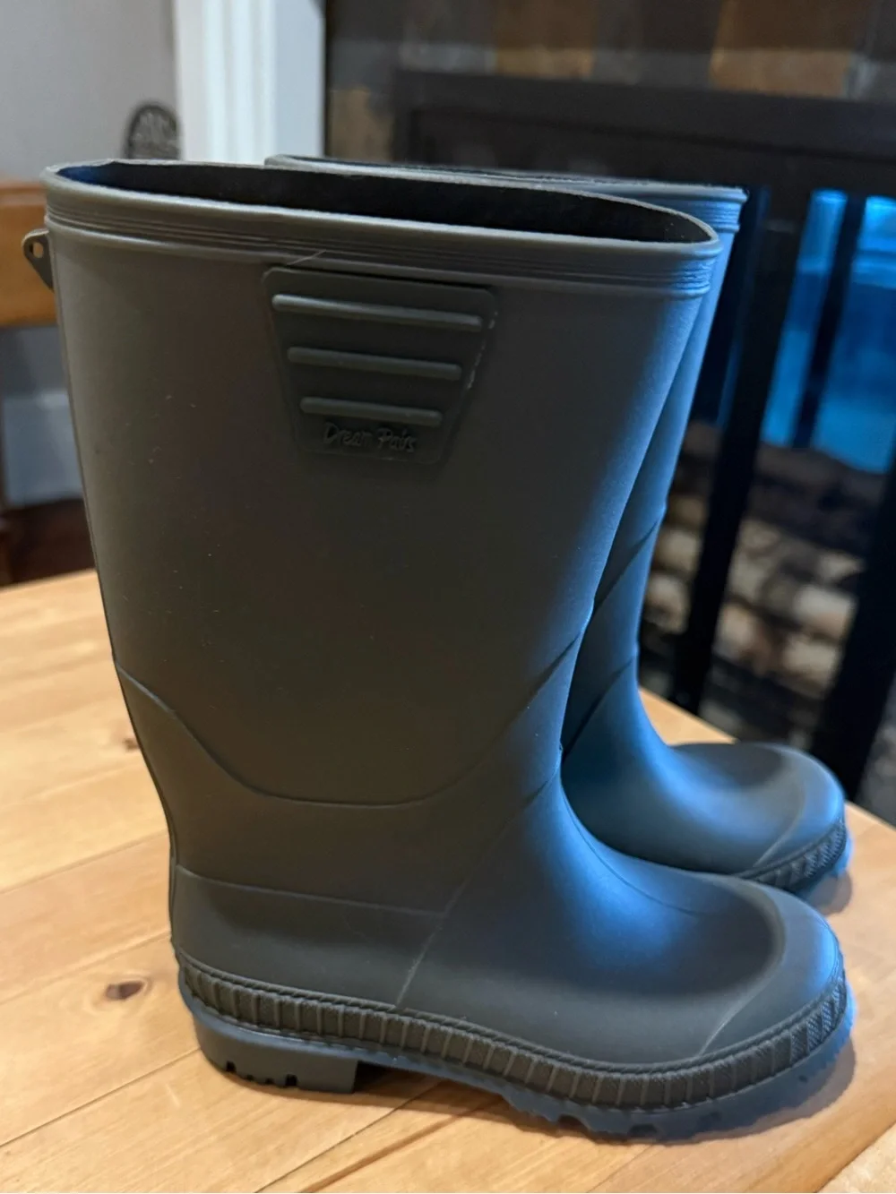 Kids Waterproof Rain Boots - Dark Gray. Size 12. New!